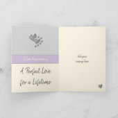 Carte 25e anniversaire Silver 25 ans crème violette (Intérieur)