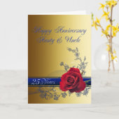 Carte 25e anniversaire, Tante & Oncle (Fleur jaune)