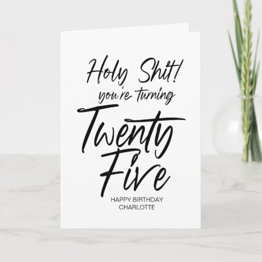 Carte 25e anniversaire Vingt cinquième anniversaire heur (Devant)