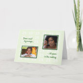 Carte 25e anniversaire vos photos et texte vert (Devant)