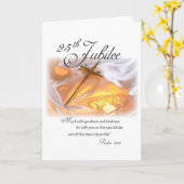 Carte 25e Jubilé Vie religieuse, Nun, Cross Candle (Fleur jaune)