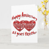 Carte 25ème. Anniversaire (Fleur jaune)