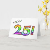 Carte 25ème ANNIVERSAIRE de wow (Fleur jaune)