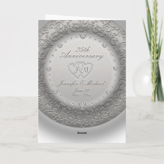 Carte 25ème Monogramme d'anniversaire (Dos)