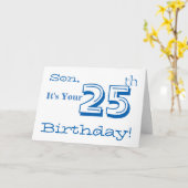 Carte 25ème salutation de l'anniversaire du fils dans (Fleur jaune)