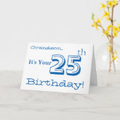 Carte 25ème salutation de l'anniversaire du petit-fils (Fleur jaune)