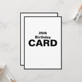 Carte 25eVingt-cinquième 25 Vingt-cinq 2-5 Anniversaire (Devant/Arrière en situation)