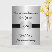Carte 25th Wedding Anniversary Card Silver Heart (Fleur jaune)