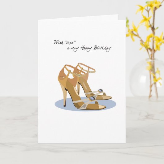 Carte 2663 Wish shoe Birthday (Fleur jaune)