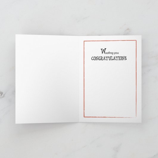 Carte 2666 Bonnes Nouvelles Félicitations Chien (Intérieur)