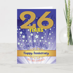 Carte 26 Anniversaire de Récupération Anniversaire Chiff
