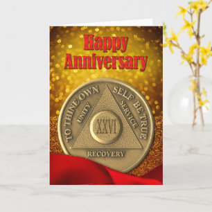 Carte 26 ans AA Parties scintillant pièce joyeux anniver