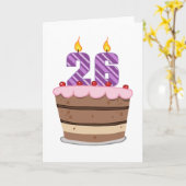 Carte 26 ans sur le gâteau d'anniversaire (Fleur jaune)