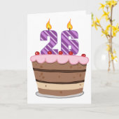 Carte 26 ans sur le gâteau d'anniversaire (Fleur jaune)