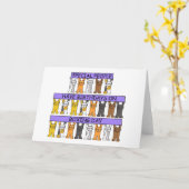 Carte 26 décembre Anniversaire Cute Cartoon Cats (Fleur jaune)