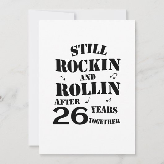 Carte 26e anniversaire - 26 ans Couples (Devant)