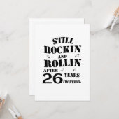 Carte 26e anniversaire - 26 ans Couples (Devant/Arrière en situation)