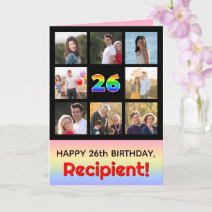 Carte 26e anniversaire : Arc en ciel amusant #, photos p