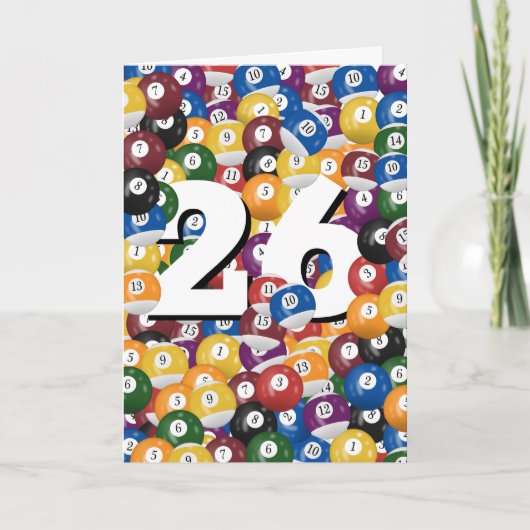 Carte 26e anniversaire Billiard Balls (Devant)