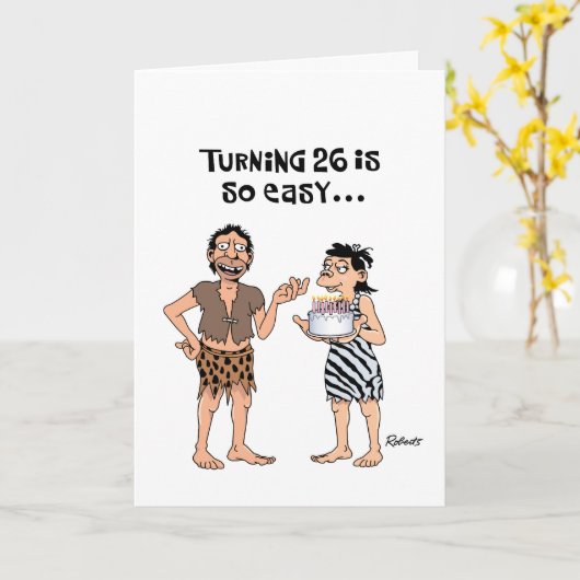 Carte 26e anniversaire humoristique (Fleur jaune)