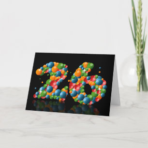 Carte 26ème anniversaire avec des numéros formés à parti