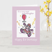 Carte 2709 Premier anniversaire de l'ours-grand-fille (Fleur jaune)