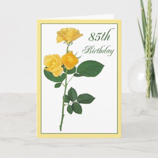 Carte 2721 Joyeuses 85e Anniversaire Roses Jaunes (Devant)