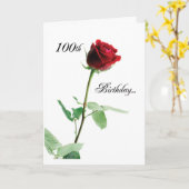 Carte 2724 Joyeux 100e anniversaire Rose rouge_O (Fleur jaune)