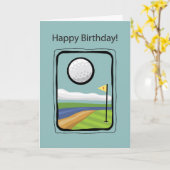 Carte 2729 Golf encadré Anniversaire (Fleur jaune)