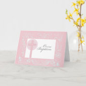 Carte 2790 Pink Lace Girl Baptism (Fleur jaune)