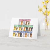 Carte 27 septembre Cartoon Cats avec bannières (Fleur jaune)