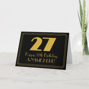 Carte 27e anniversaire : Art Déco Inspiré Look "27" & No