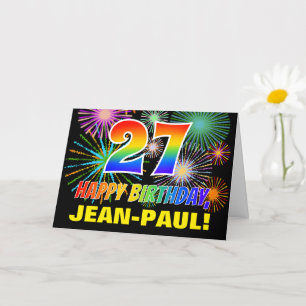 Carte 27e anniversaire : Audacieux, Amusant, Feu d'artif