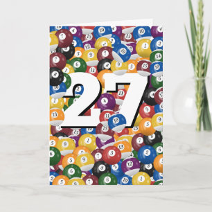 Carte 27e anniversaire Billiard Balls