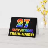 Carte 27e anniversaire : Bold, amusant, simple, arc-en-c (Fleur jaune)