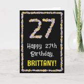Carte 27e anniversaire : Floral Flowers Numéro, Nom pers (Devant)