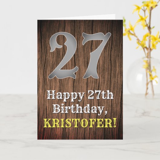 Carte 27e anniversaire : Pays inspiré par l'Ouest Look,  (Fleur jaune)