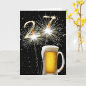 Carte 27e anniversaire Sparklers avec Beer Mug (Fleur jaune)