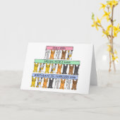 Carte 28 février Anniversaire Cute Cartoon Cats (Fleur jaune)