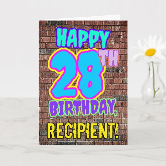 Carte 28e anniversaire - Amusant, Graffiti urbain inspir (Petite plante)