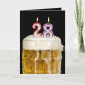 Carte 28e anniversaire Bière en noir (Devant)
