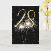 Carte 28e anniversaire du mariage (Fleur jaune)