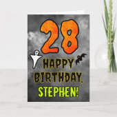 Carte 28e anniversaire : Eerie Halloween Thème + Nom per (Devant)