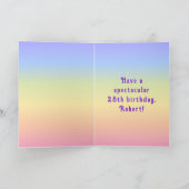 Carte 28e anniversaire — Fun Cake & Candles, avec nom pe (Intérieur)