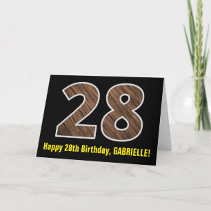 Carte 28e anniversaire : Nom + Faux Motif de céréales en