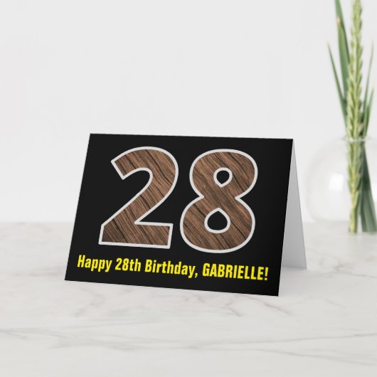 Carte 28e anniversaire : Nom + Faux Motif de céréales en (Devant)