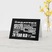 Carte 28ème Ans de fête d'anniversaire plus grands (Fleur jaune)