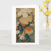 Carte 29. 菊花流水図, chrysanthème de 若冲 et courant, Jakuchū (Fleur jaune)