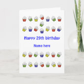 Carte 29 ans de cupcakes personnalisés (Devant)