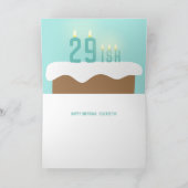Carte 29 bougies au gâteau d'anniversaire| Amusant ~29e  (Intérieur)